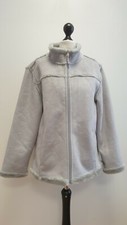 W785 Womens Tigi Wear Grey Faux Fur Lined Faux Suede Casual Jacket Uk 14-16