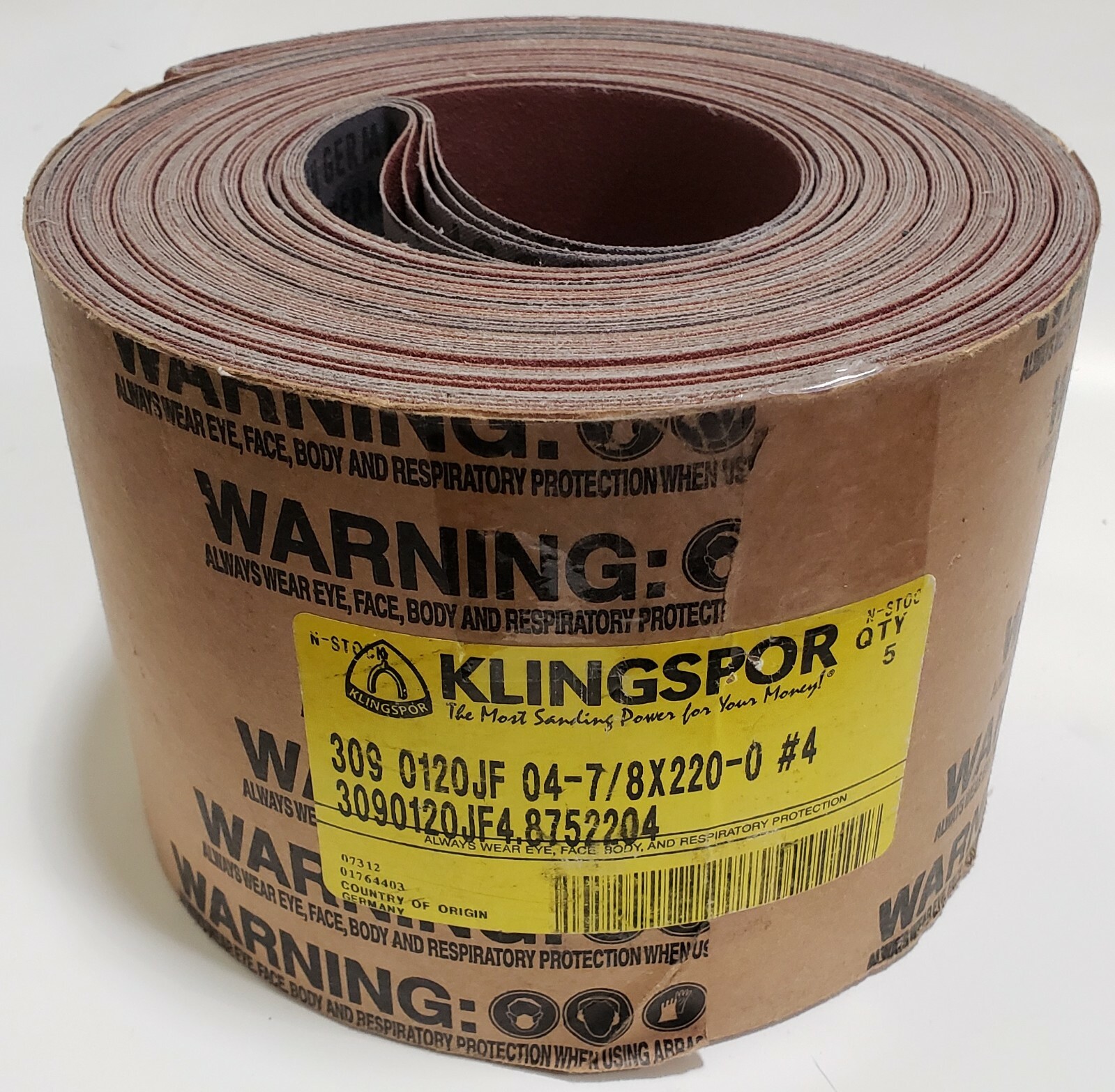 KLINGSPOR SANDING BELTS 47/8" x 220" 4 P120 Pro Woodworking Belt
