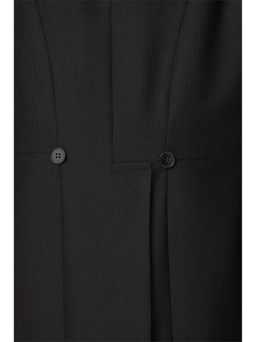 BLACK HERRINGBONE MORNING WOOL TAILCOAT - WEDDING, ROYAL ASCOT, FUNERAL DIRECTOR - Picture 4 of 4
