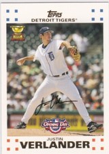 JUSTIN VERLANDER ALL-STAR ROOKIE CARD Topps Baseball Opening Day Tiger Astros LE