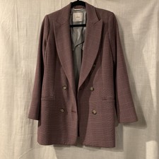 Wilfred Margaux Burgundy Plaid Blazer Size 6