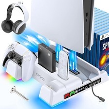 PS5 Stand with 2 Cooling Station  Dual Controller Charging Station for PS5 Cons