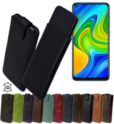 Suncase Leder Handy Tasche Handyhülle 1A Slim Case Etui für Xiaomi Redmi Note 9