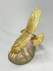 Vintage crystal gold & glass flying American bald eagle Figurine 4.5” Across — photo 3