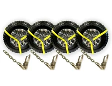 2" x 8' Ratchet Chain Tie Down Lasso Strap Kit with Reinforced Eyes (4 Pack)