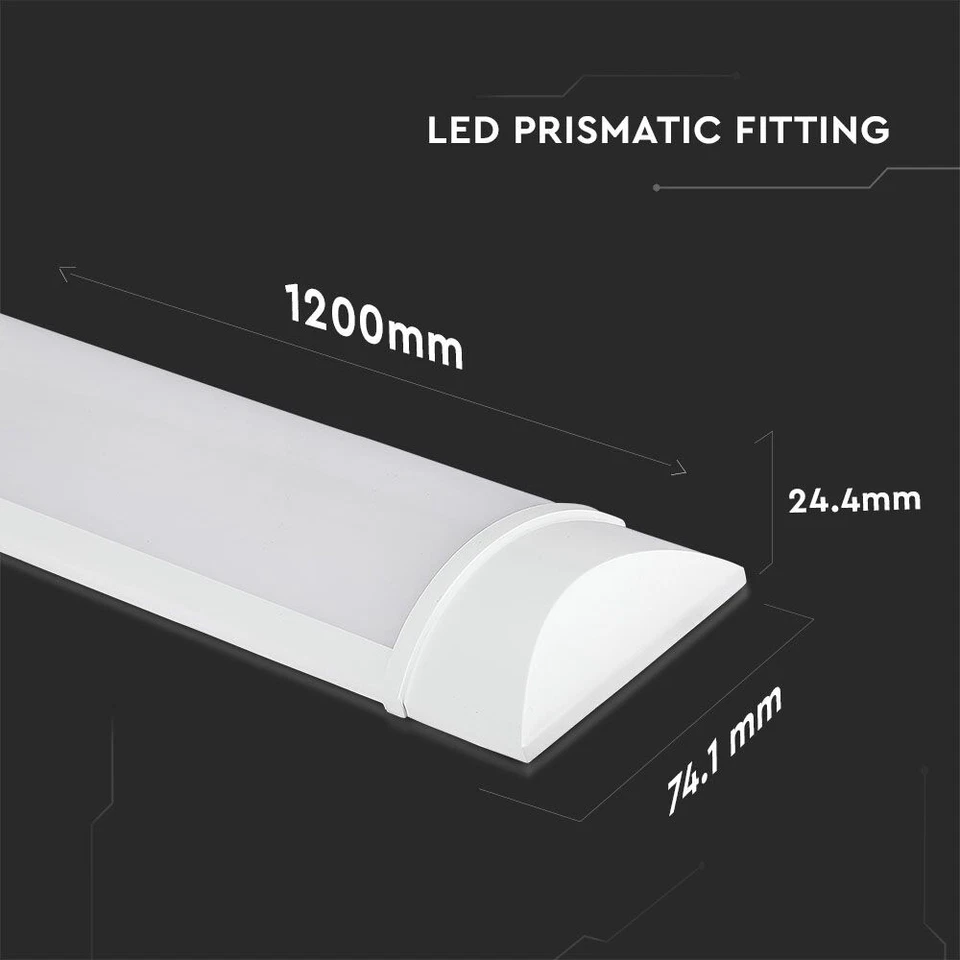 LED Batten Light Slim 4FT 36W Ceiling Fitting Low Profile 4000K 120CM LEDBRITE - Image 3 of 4