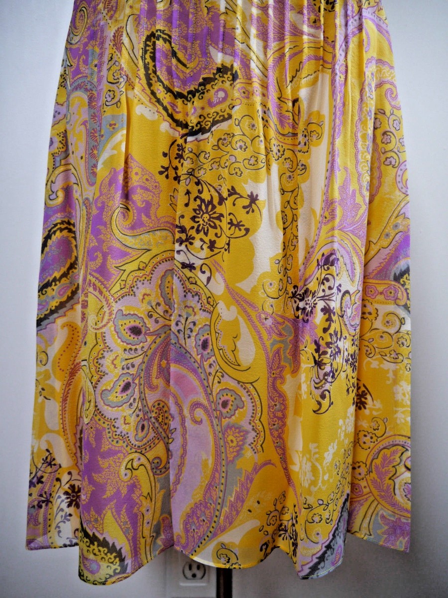 NEW ETRO $770 multicolored paisley print silk skirt Italian