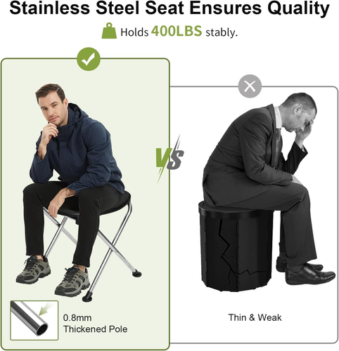 Portable Toilet Kit for Adults, Pop up Privacy Tent, Stainless Steel Portable Ca - 第 2/6 張圖片