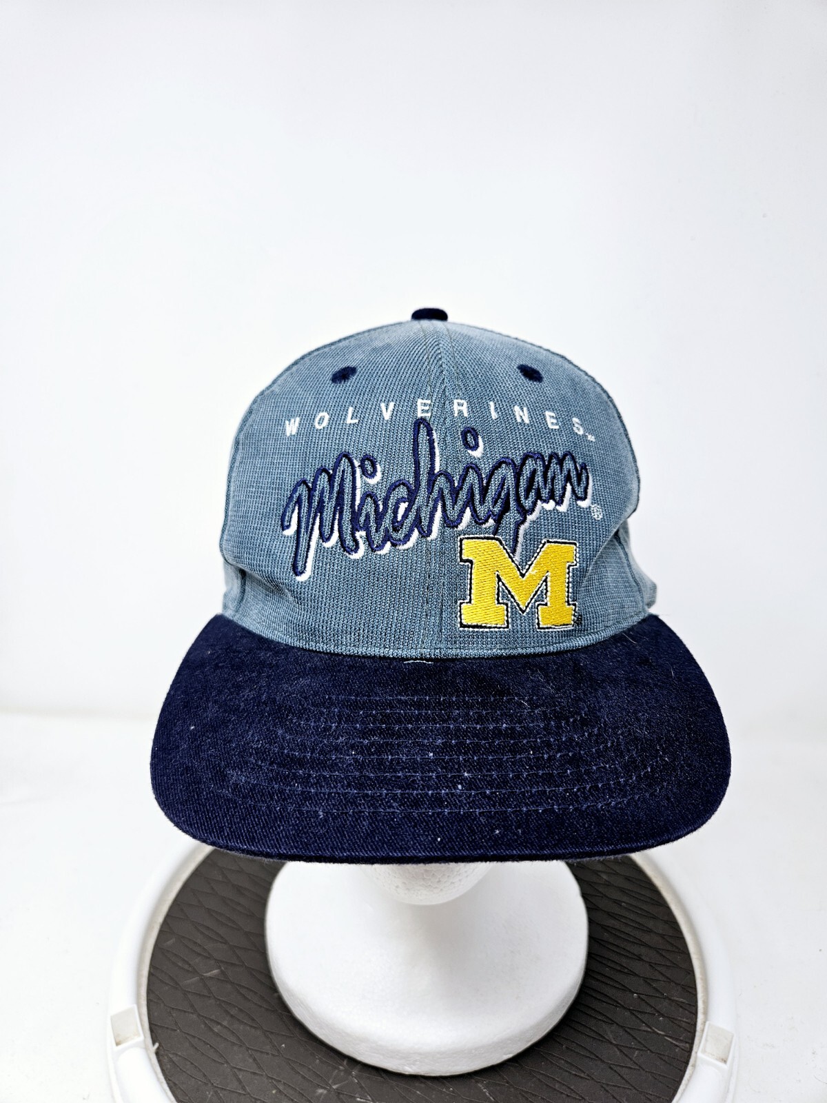 Vintage Michigan Wolverines Lee Sport Snapback Hat 90s Spellout FAST SHIPPING