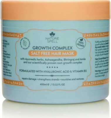Nature Spell Wachstumskomplex Salzfreie Haarmaske Hylauronsäure & Vit B5 400ml