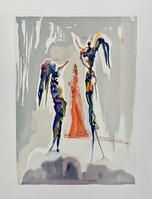 Salvador Dali 1960 DIVINE COMEDY PARADISE #27 Color Woodcut Wood