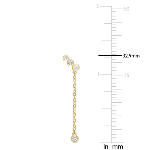 Created Forever 18K Gold Plated Silver 1/5 CT TGW Lab Created Diamond Earrings - Picture 2 of 5