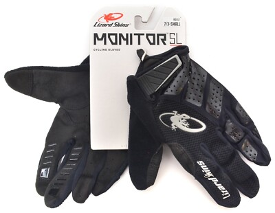 Lizard Skin Monitor SL Full Finger Gloves XS Black Mountain Bike MTB Gravel XC