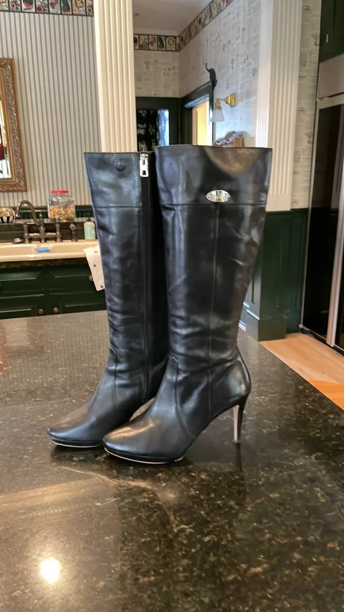 Grace black leather boots sale