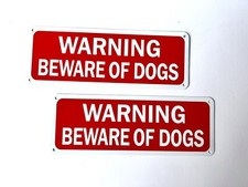 Beware of Dog Signs 4 Total 10  x3.5  Reflective Metal Signs Aluminum Sign