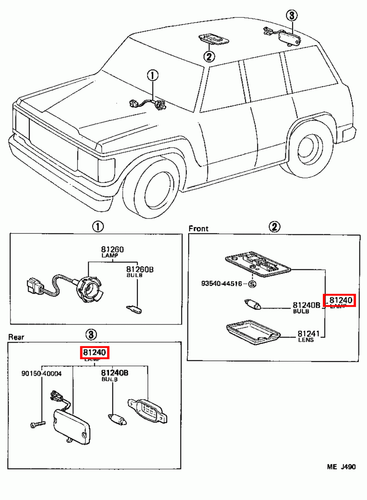 Genuine Toyota LandCruiser FZJ70 FJ70 FJ62 FJ60 BJ70 Front Interior Light Lamp - Picture 13 of 13