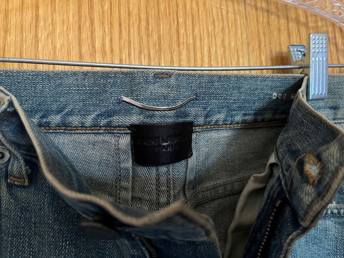 Men's 2014 YSL SAINT LAURENT Paris Hedi Slimane Crash Denim