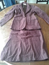 Vintage Jones New York Size 6 Skirt Suit Purple Pinstripe cb27 