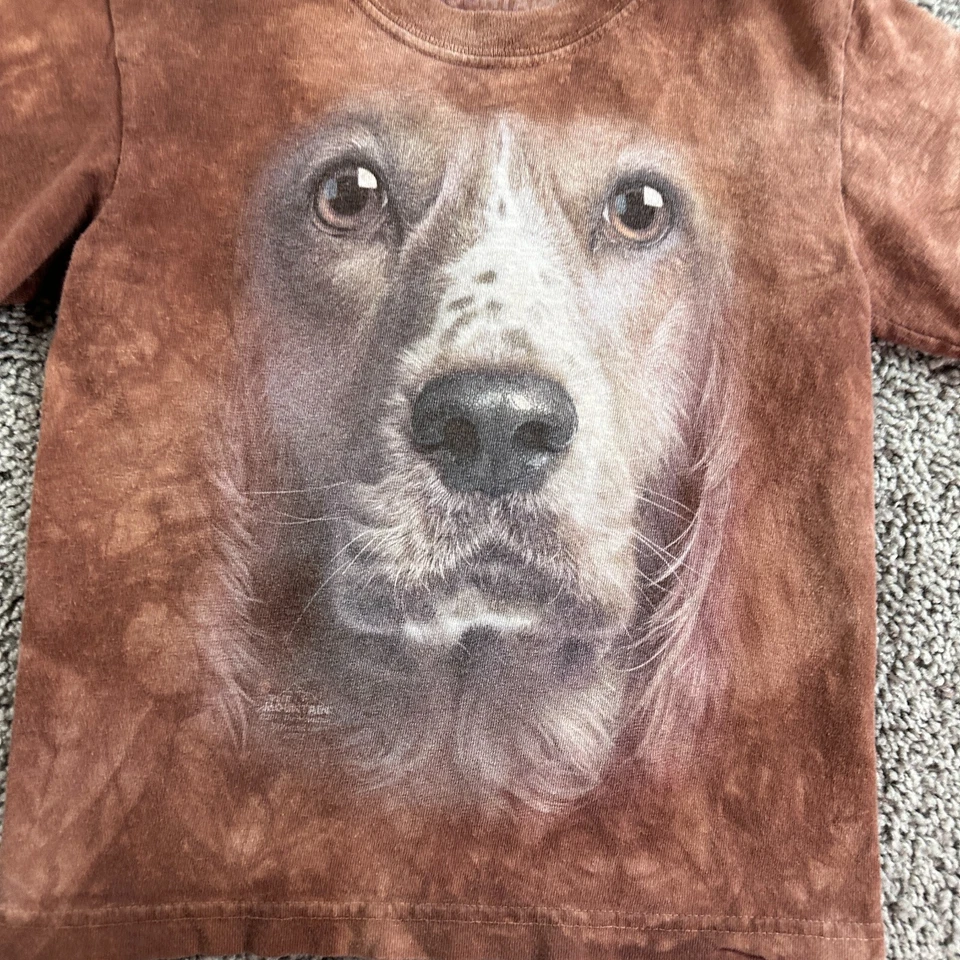 Camisa The Mountain Niños Pequeña Marrón Blanca Tie Dye Perro Manga Corta Informal Niños Foto 3 de 4