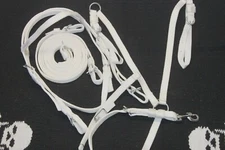 D.A. Brand  Complete White Nylon Bridle Set w/ Breast Collar Pony Size DA4225