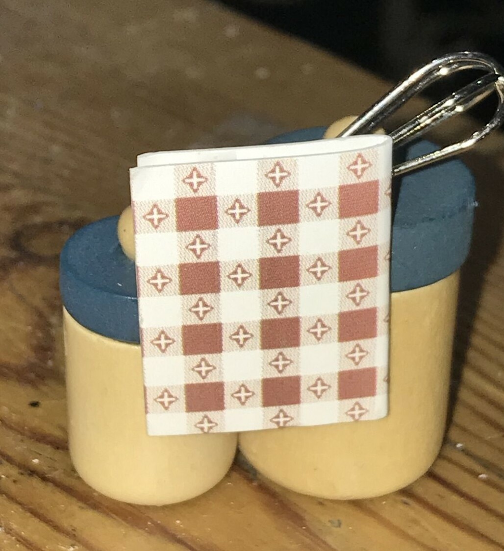Dolls' House Kitchen Canisters, Recipe Book & Whisk 5