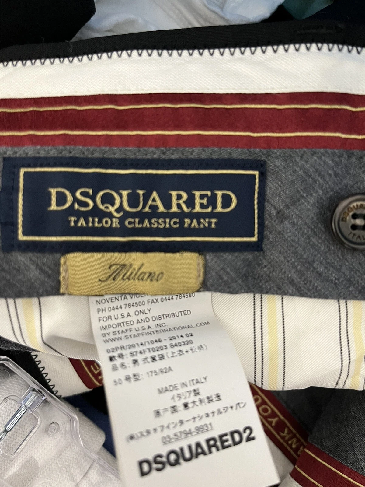 DSQUARED2 Pantaloni classici Dsquared Tailor Milano uomo lana nera pantaloni 50