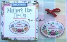 Longaberger Basket 1996 Mother's Day Basket Tie-on ~ Mom Mother ~ New in Box