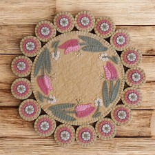 Pre-Washed Wool Blend Felt Penny Rug Kit - Spring Promise - Candle Mat Kit