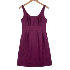 J.CREW Midi Dress Womens Size 6 Purple Sleeveless Empire Waist Pleated Back Zip
