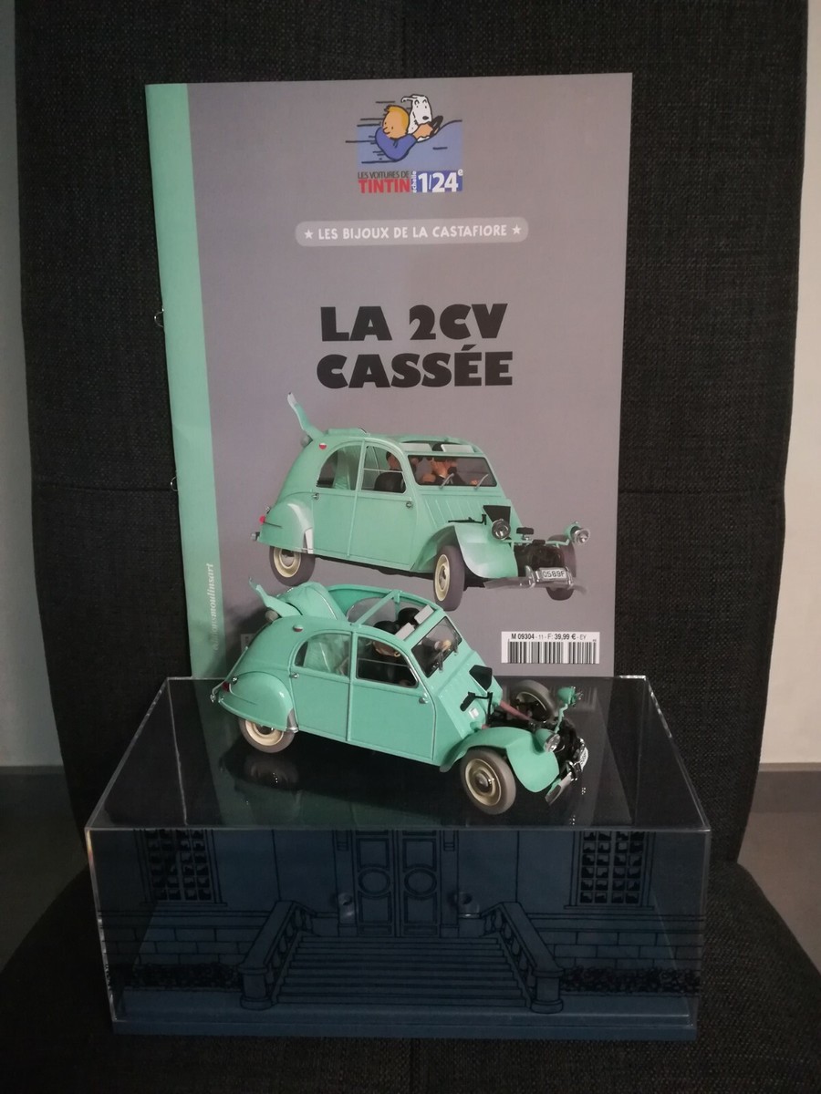 Voiture Miniature Tintin 2CV Cassée - Collection Hachette N°11 - Échelle 1/24 - Occasion