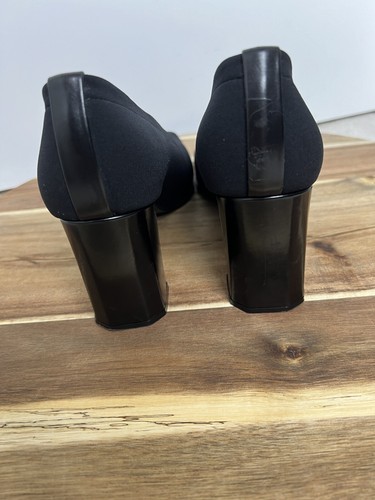 Stewart Weitzman Womens Black Canvas Square Toe Block Heel Pump Shoe Size 9.5 B - Picture 13 of 13