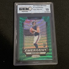 2024 Caleb Williams Prizm Emergent Green Wave #1 GEM MINT 10 RC Chicago Bears
