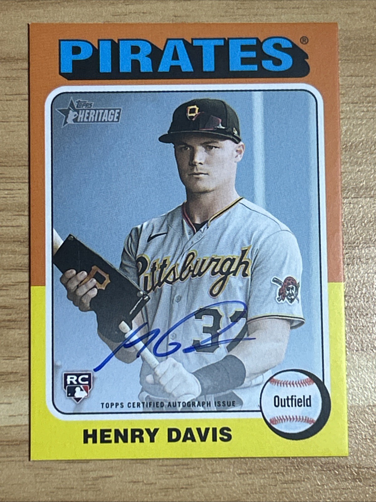 2024 Topps Heritage Henry Davis RC ROA-HD Real One Auto