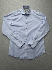 Twillory Dress Shirt Mens 16 34/35 Blue Check Slim Fit Performance Stretch