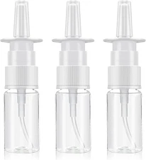 Quacc 3 PCS 10ml Empty Nasal Spray Bottles Refillable Nose Transparent 