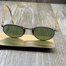 VTG 1930'S AMERICAN OPIITCAL FUL VUE 23 ROUND GREEN TINITED SUN GLASSES W/CASE