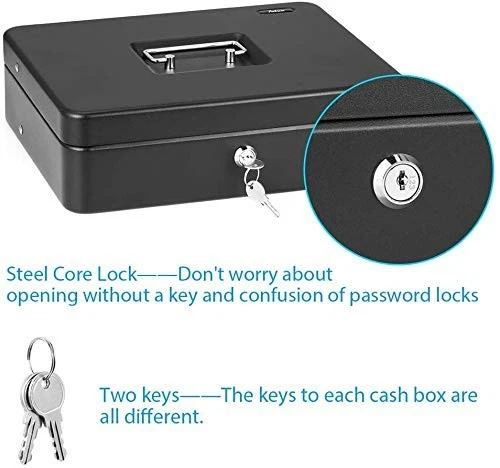 SentrySafe Money Safe Cash Box with Money Tray and Key Lock, 0.21 Cubic Feet, 3. - Image 4 of 4