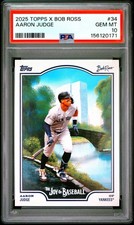 2025 TOPPS X BOB ROSS THE JOY OF BASEBALL #34 AARON JUDGE PSA 10