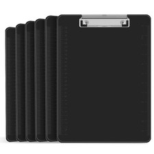 Black Clipboards, 6 Pack Plastic Black Clipboards with Low Profile Clip 12.5 ...