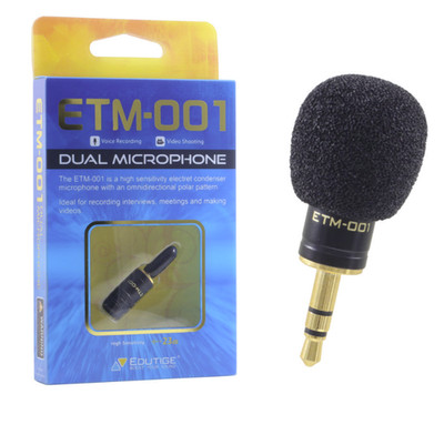 Edutige ETM-001 3.5mm omnidirectional capsule microphone GoPro DSLR Korea