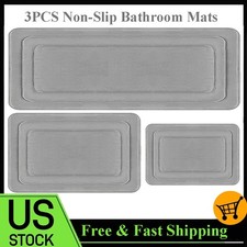 3X Super Water Absorbent Bath Mat Non-slip Quick Dry Bathroom Shower Rug 47"/32"
