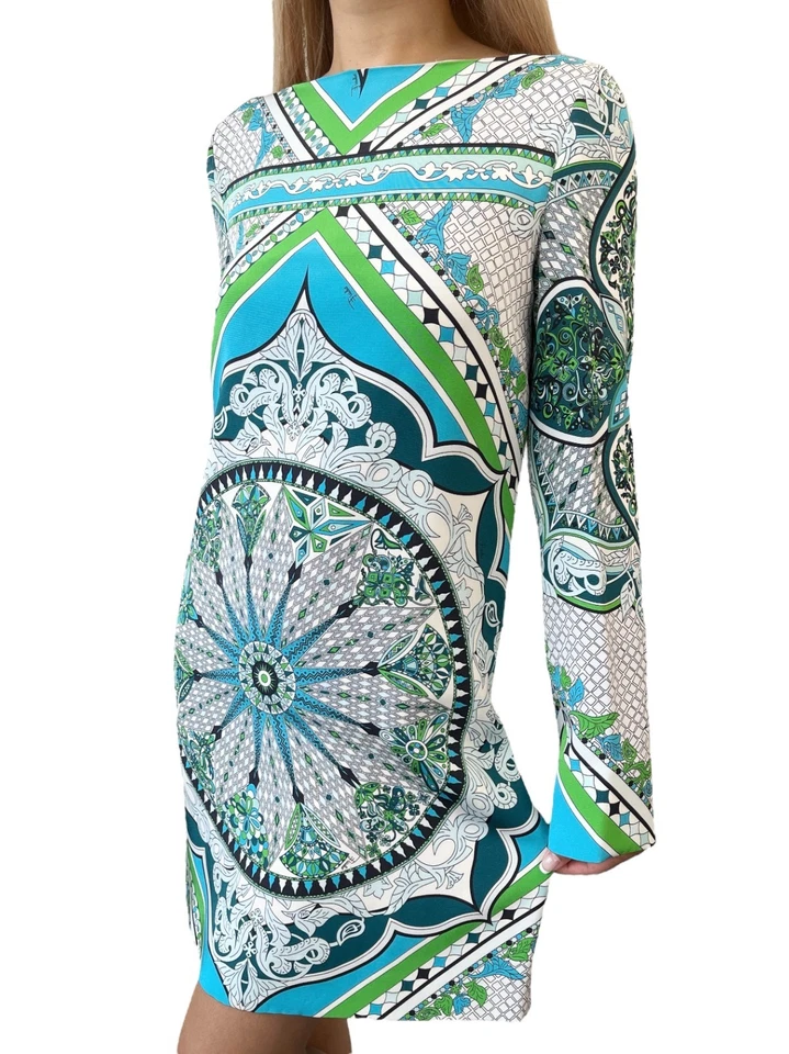 Vestido Emilio Pucci Vintage Logo Una Pieza #34 Multicolor Azul Foto 2 de 4
