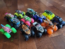 Monster Jam Hot Wheels Monster Truck Lot W/ Zombie Grave Digger Tiger Shark