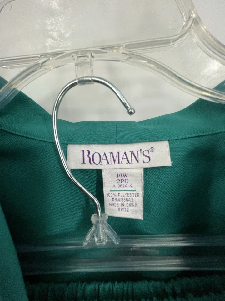 Traje Falda Roaman's Mujer 14W Dos Piezas Verde Manga Corta Foto 2 de 4