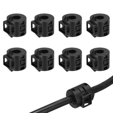 8mm Clip-on Ferrite Ring Core for Cable, Black Short 8pcs