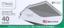 40Pcs Security Letter White Business Envelopes Security Printed Lining Gummed