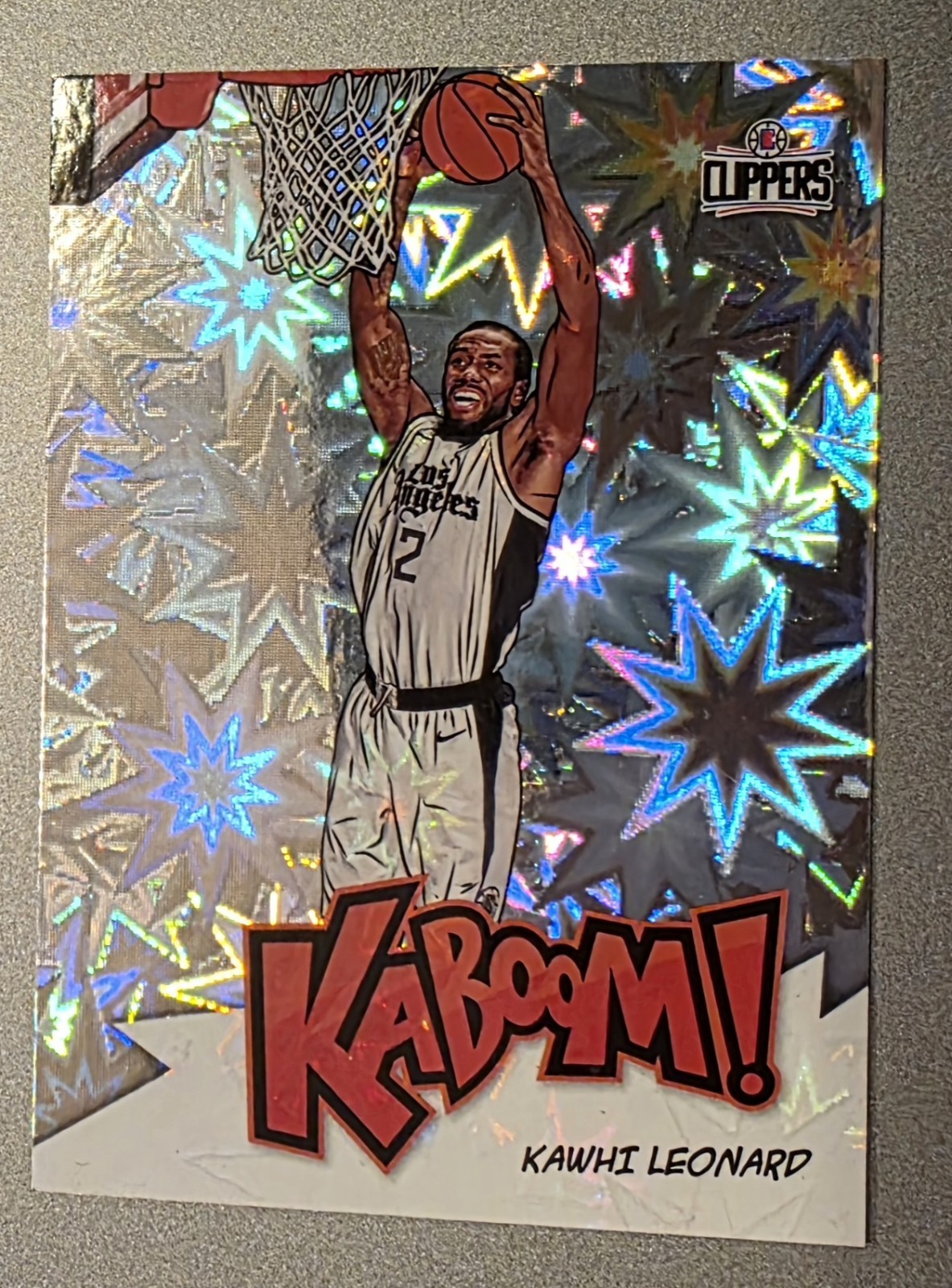 2020-21 Panini Crown Royale Kawhi Leonard #8 Kaboom Case Hit SSP