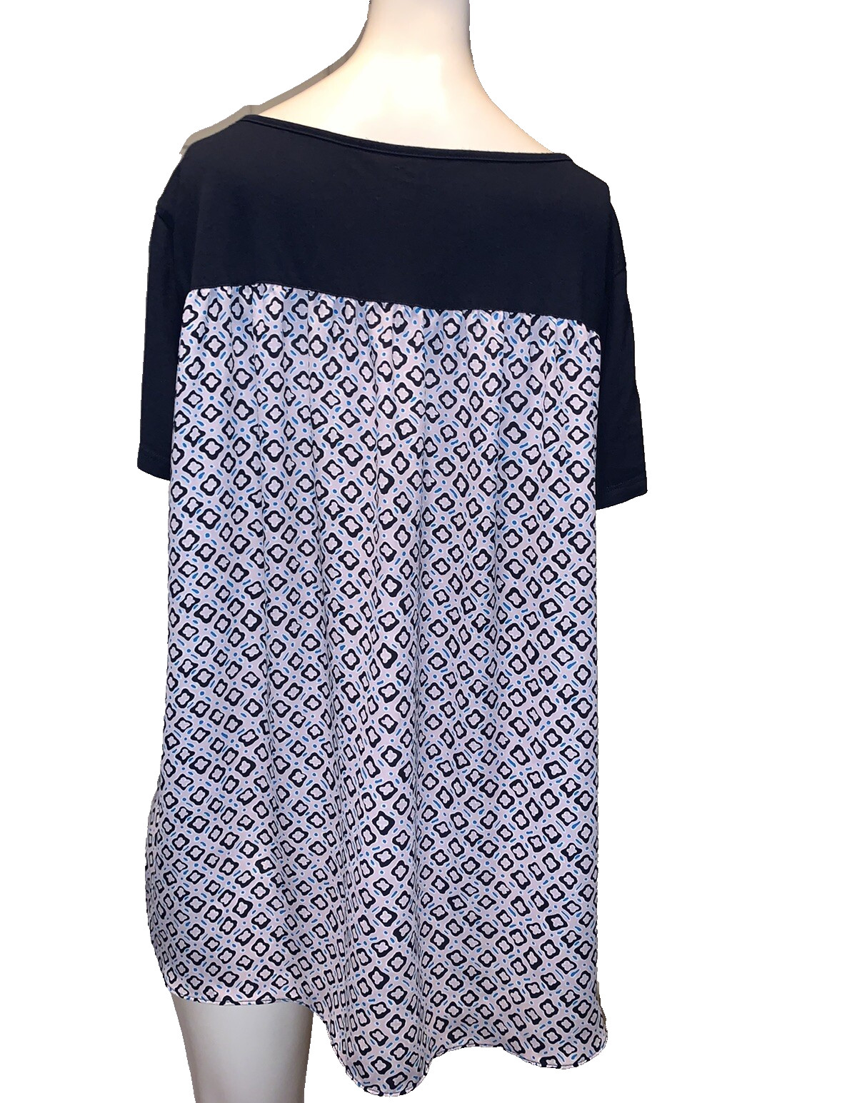 Loft Outlet SOLID NAVY FRONT Print BACK Short SLE… - image 3