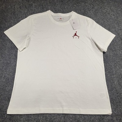 Nike Air Jordan Jumpman Logo Embroidered White T-Shirt AH5296-100 Men s Size XXL