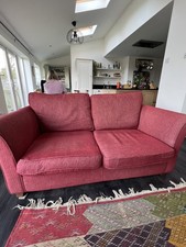 John Lewis Red Two Seater Sofa Good Condition